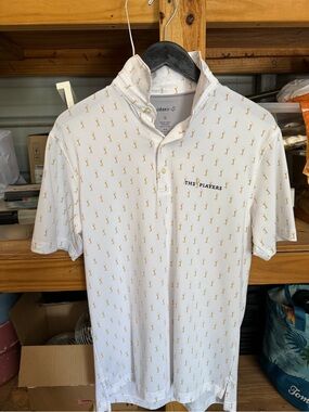The Players White Short-Sleeve Golf Polo Shirt